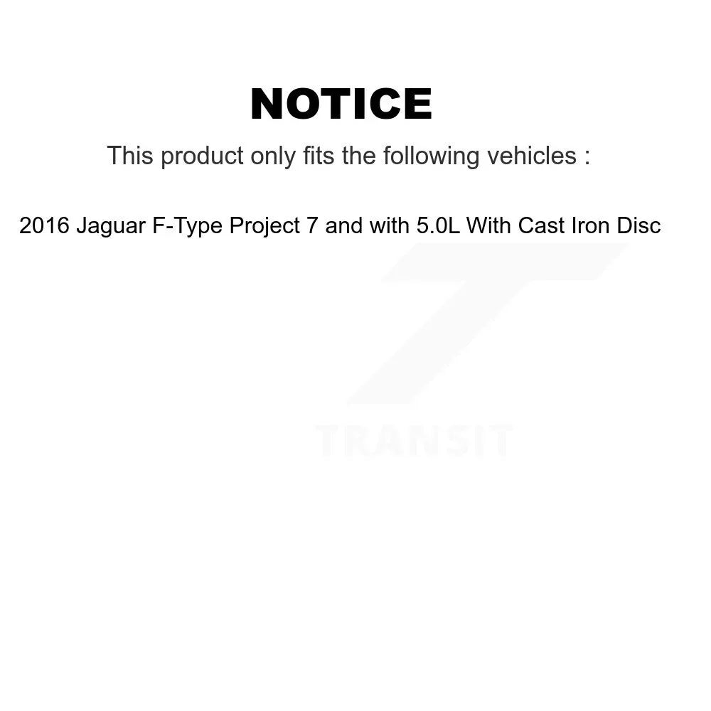 Transit Auto - Front Rear Ceramic Disc Brake Pads And Wear Sensors Kit For 2016 Jaguar F-Type Project 7 with 5.0L With Cast Iron KTW-100247