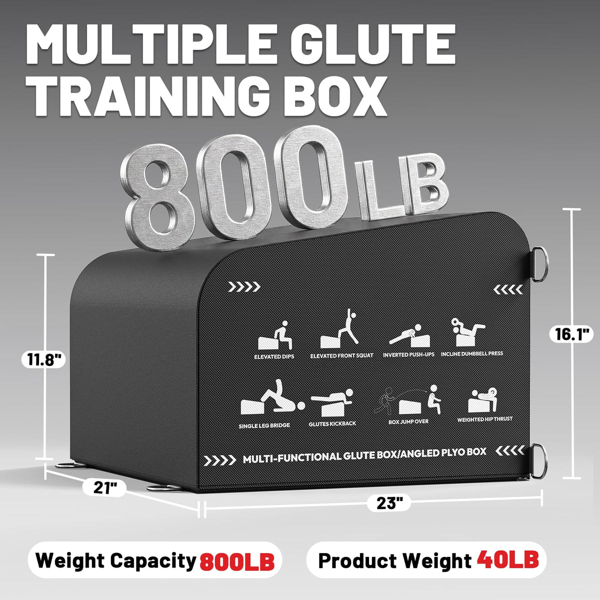 Hip Thrust Box Multifunctional Angled Glute Box for Hip Strength Ab Workout
