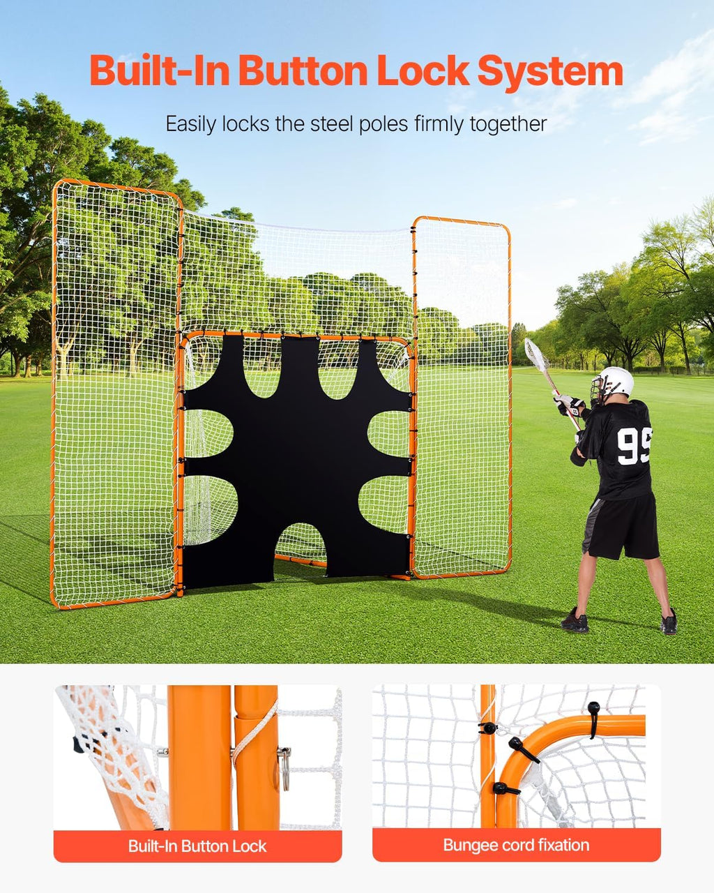 VEVOR Lacrosse Goal,Complete Portable Lacrosse Net Training Accessory Set