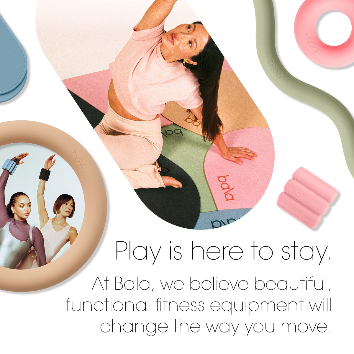 Bala Yoga Mat for Home Gym, Non-Slip Exercise Mat for Home Yoga