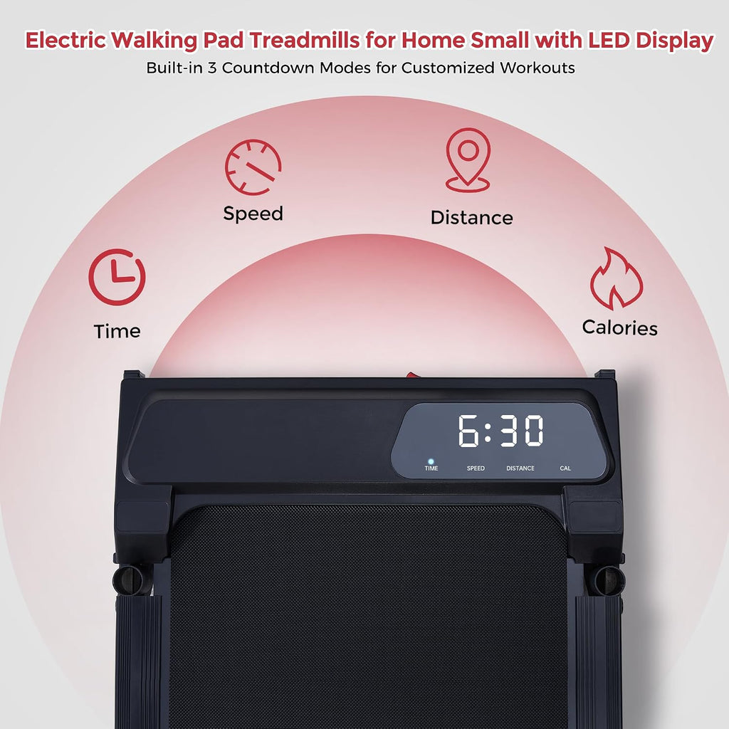 MCRG Portable Walking Pad Treadmill with Handle Bar Incline for Home Small, 3.5HP Electric Walking Pad Treadmill with Incline, Compact Mini Treadmill with Handles for Exercising, 0.6-10MPH, 400LBS