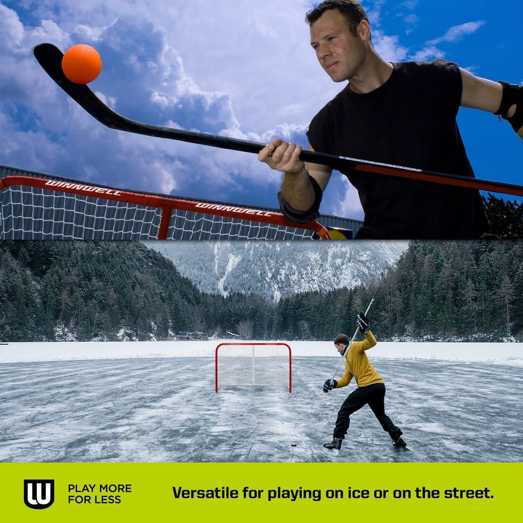 Winnwell Heavy Duty Hockey Net - Indoor & Outdoor Goal Equipment - Essential Training Gear for Ice Hockey Pucks