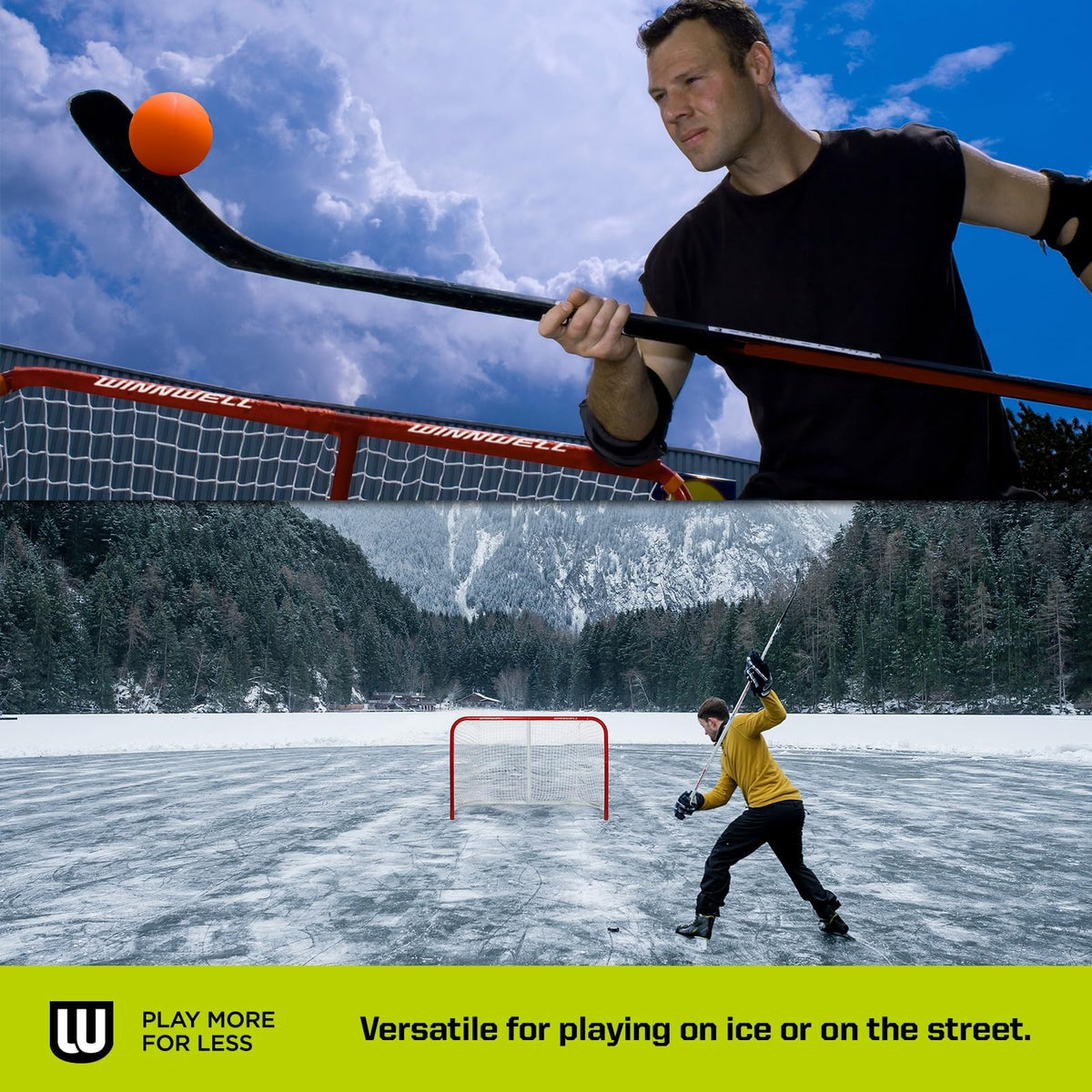 Winnwell Heavy Duty Hockey Net - Indoor & Outdoor Goal Equipment - Essential Training Gear for Ice Hockey Pucks