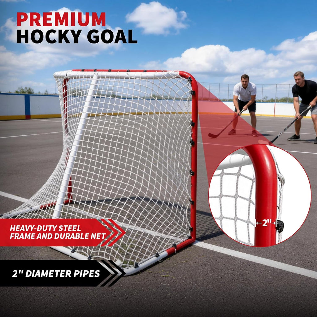 Hockey Goal 54x44, 72x48 Inch - Professional Ice Hockey Net