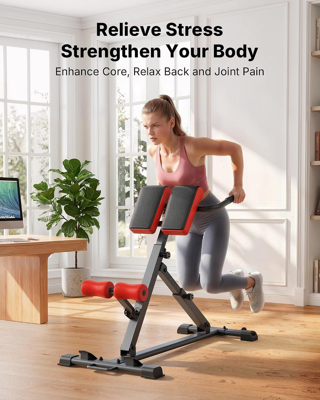 MERACH Back Extension Machine Roman Chair, Adjustable Foldable Bench