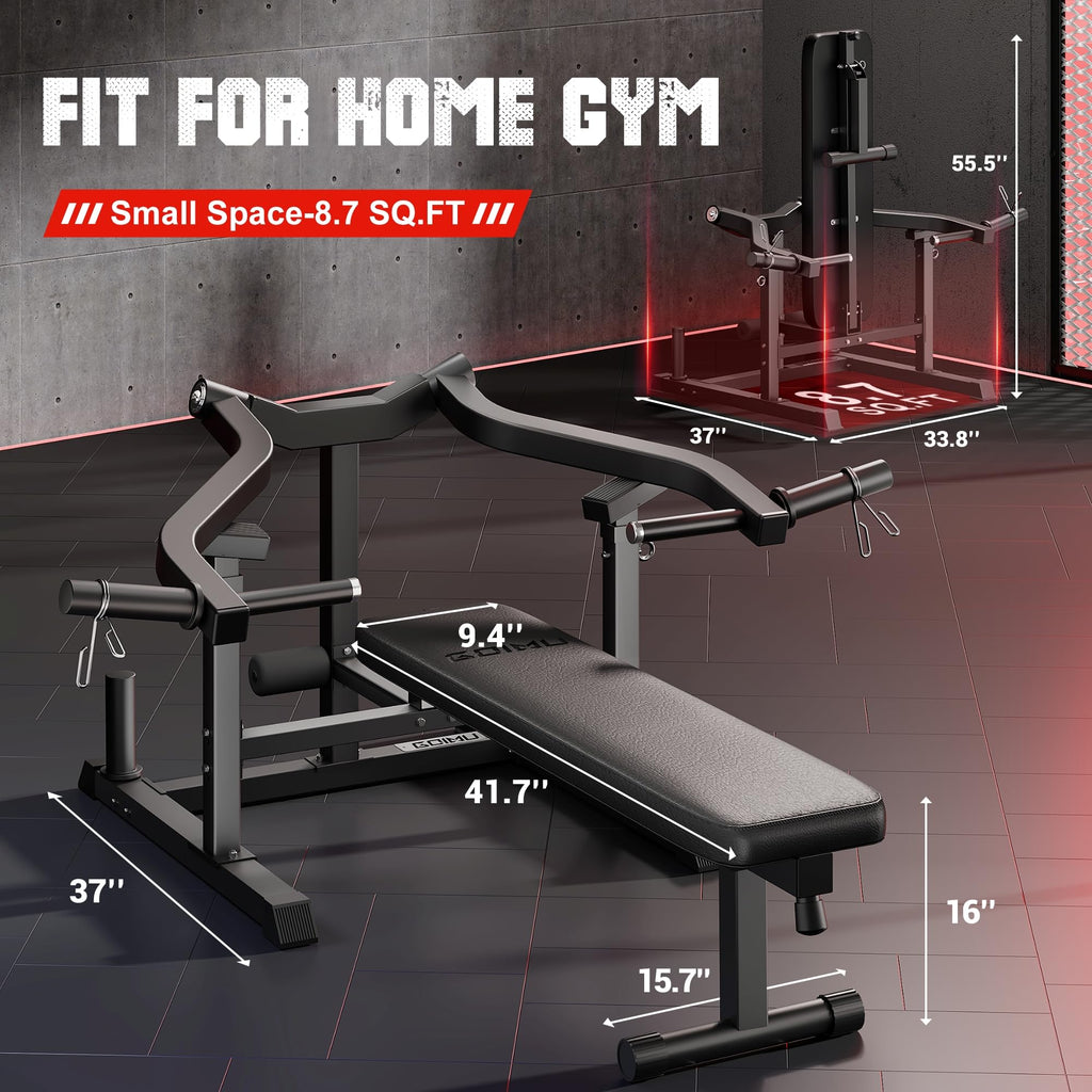 Chest Press Machine, GOIMU Z1-PRO Weight Bench Press Machine with Independent Arms, Adjustable Flat Incline Bench Press for Chest, AB Workout Home Gym Equipment
