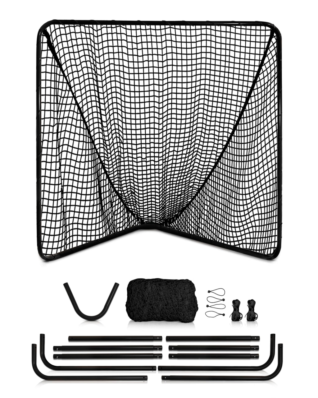 Velocity Official Size 6x6x7' Backyard Lacrosse Practice and Training Goal, Includes 4MM Lacrosse Net, for Youth, Kids, and Adults