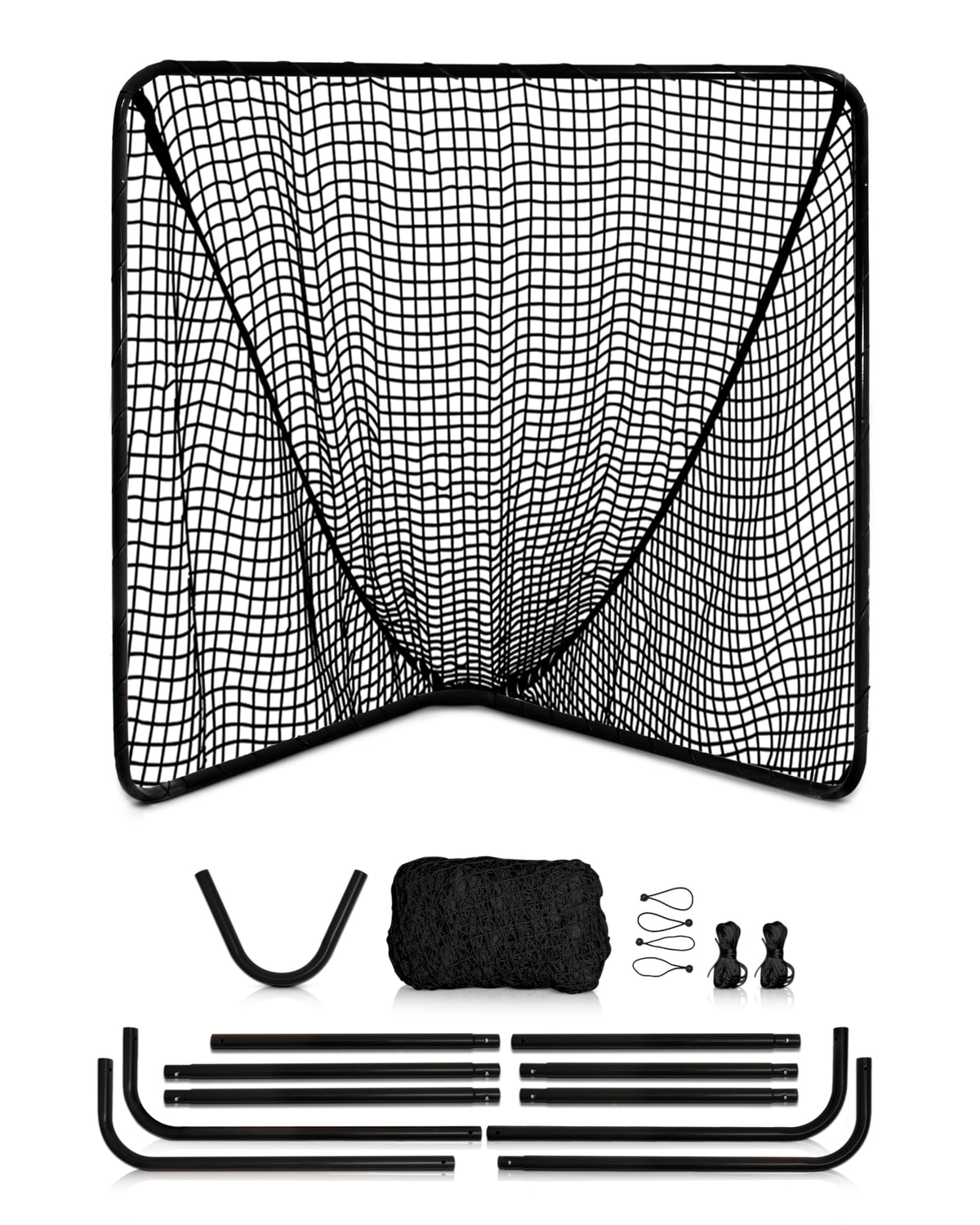Velocity Official Size 6x6x7' Backyard Lacrosse Practice and Training Goal, Includes 4MM Lacrosse Net, for Youth, Kids, and Adults