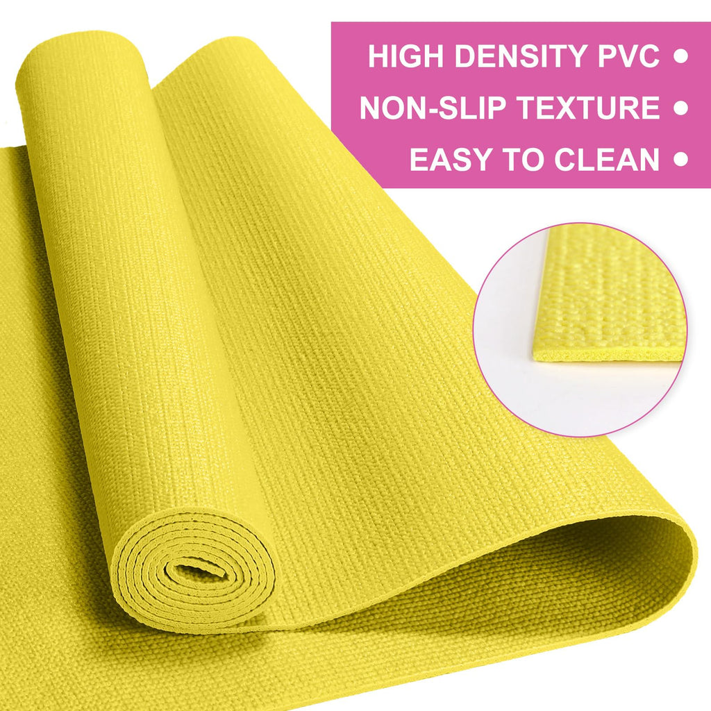 Funtery 3 mm Thin Yoga Mats Bulk, 68 x 24 in