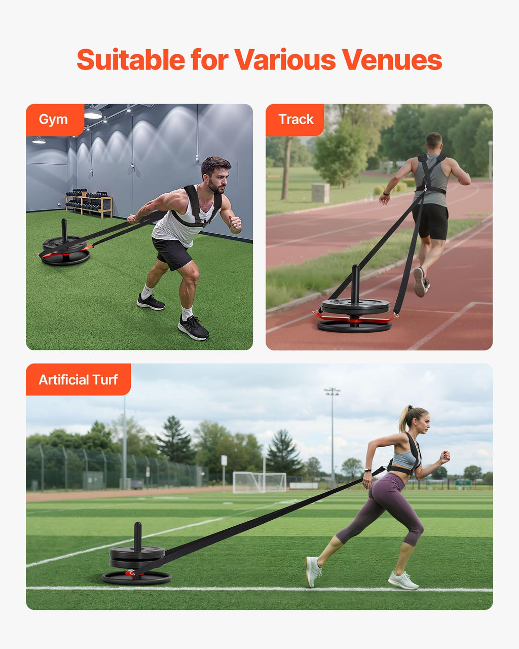 VEVOR Weight Sled,Workout Sled for Push-Pull Running & Strength Training