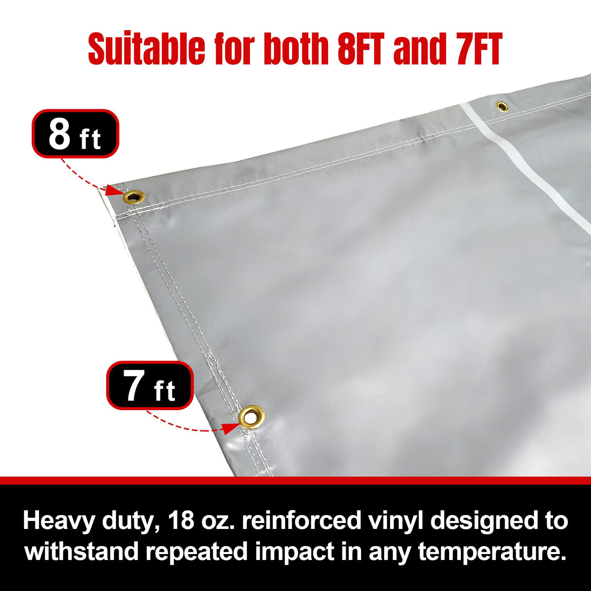 EALER Hockey Shooting Tarp 7x10 FT & 7/8x16 FT in 1 - Heavy Duty Goalie Target for Ice & Street Practice - Tear-Proof Built-in Shooter Tutor - Net Replacement for Garage Wall Protection