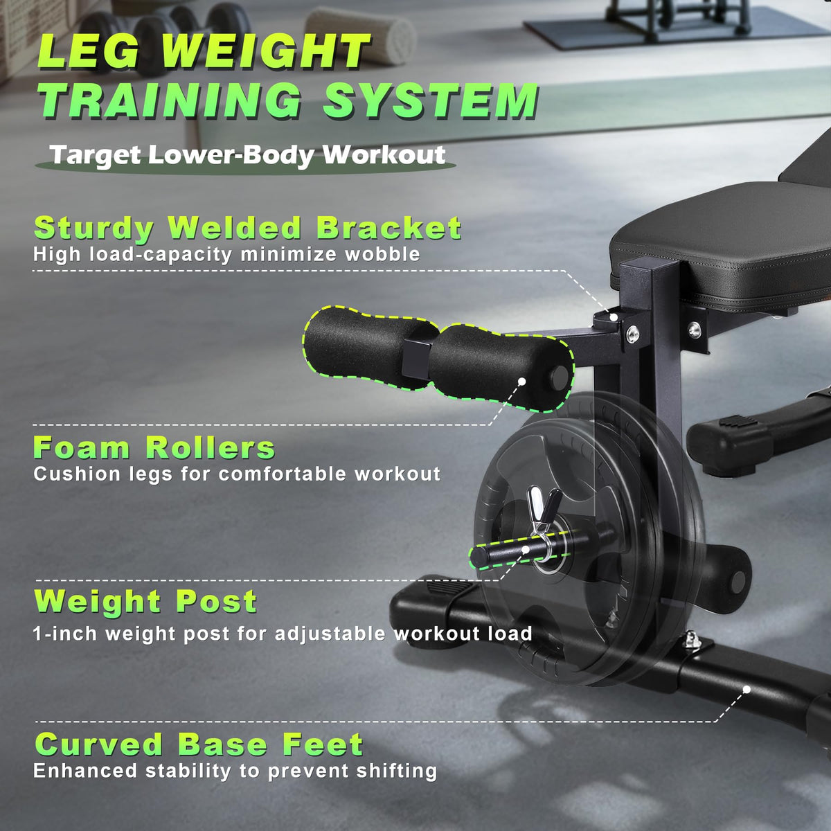 Adjustable Weight Bench for Home Gym 2.2 Inch Thick Pad