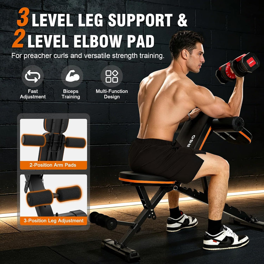 Adjustable Weight Bench for Home Gym, Foldable Workout Bench, Incline Bench