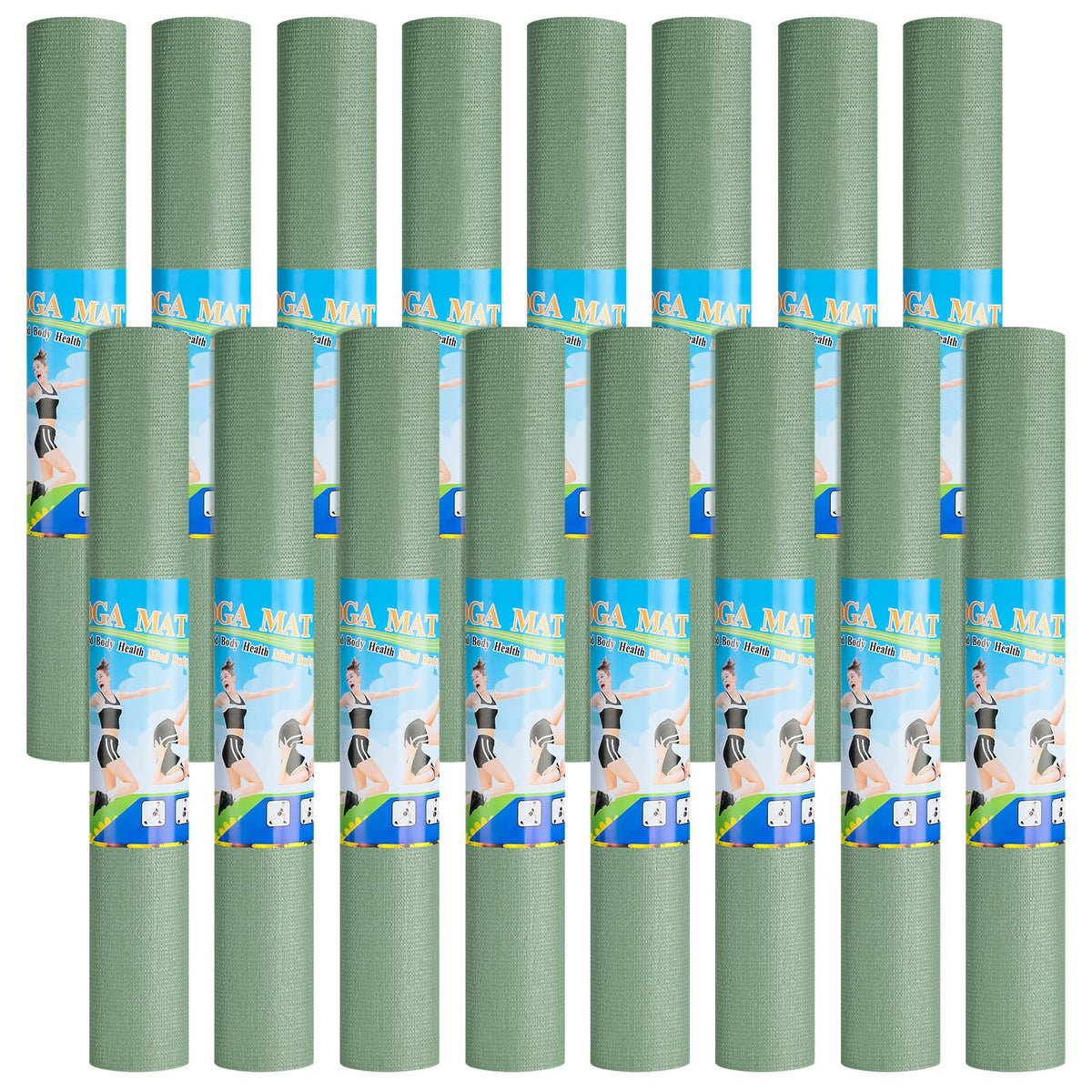 Funtery 3 mm Thin Yoga Mats Bulk, 68 x 24 in