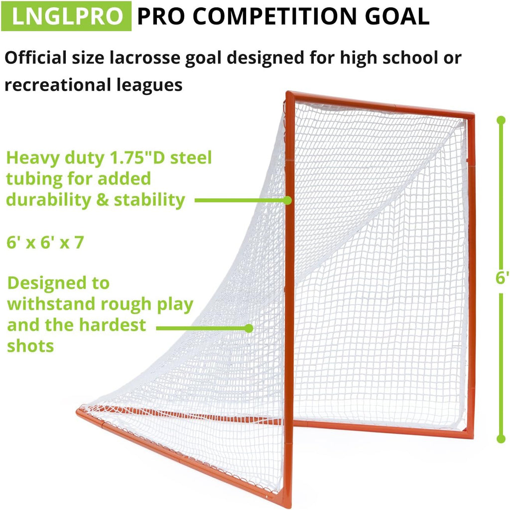 Champion Sports Pro & Collegiate Lacrosse Goal 6x6 ft Steel Frame for Menâs & Womenâs Lacrosse, Training & Game Play
