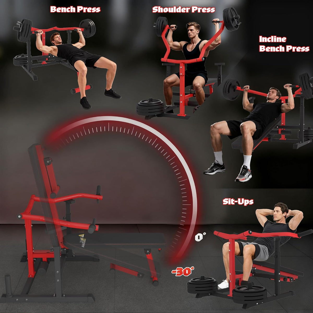 Chest Press Machine,Weight Bench Press with Independent Converging Arm