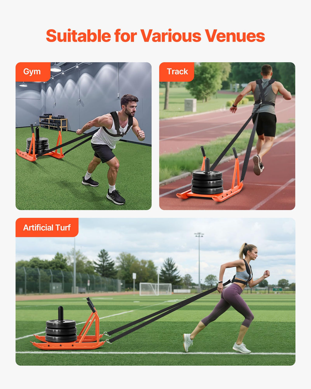 VEVOR Weight Sled,Workout Sled for Push-Pull Running & Strength Training