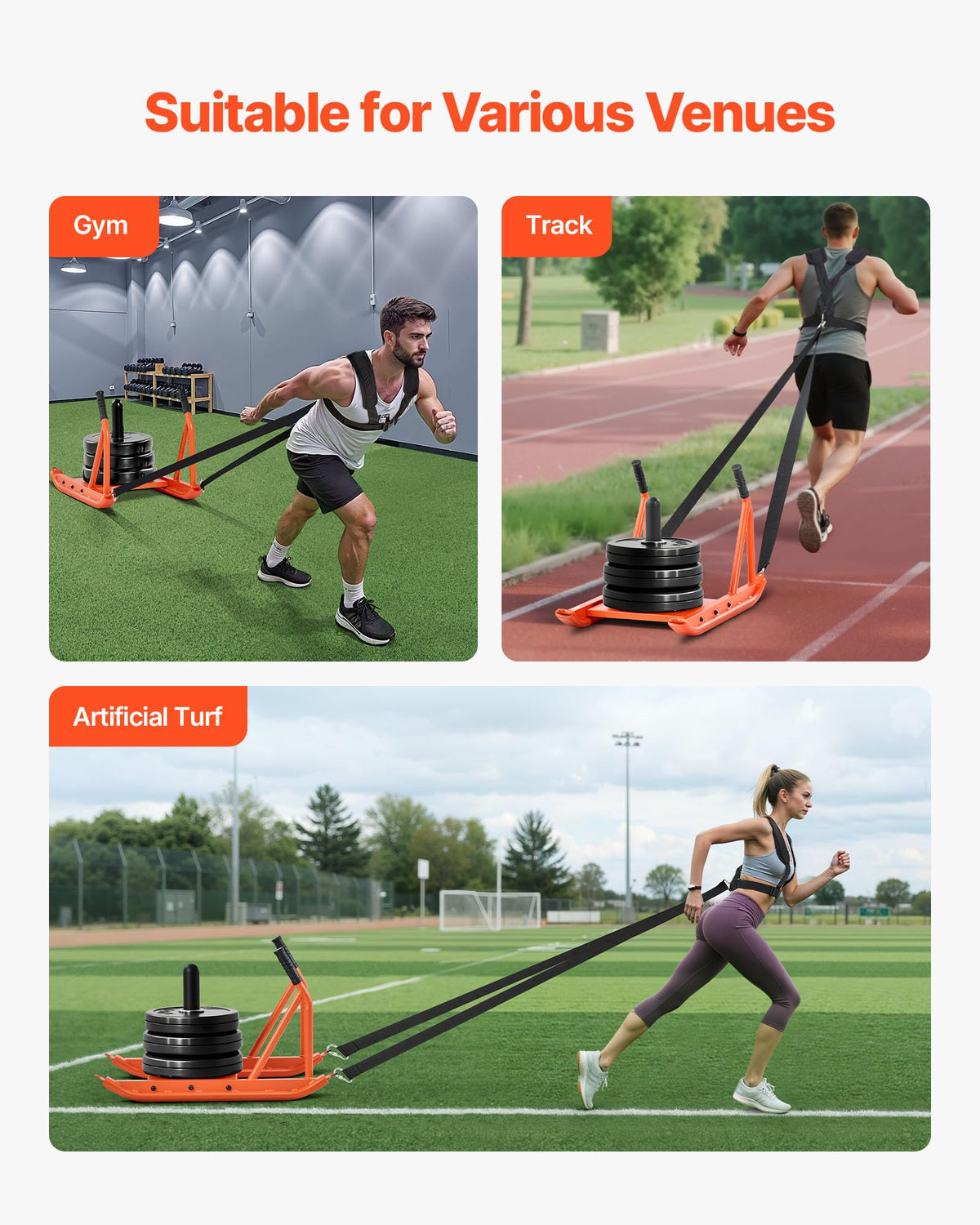 VEVOR Weight Sled,Workout Sled for Push-Pull Running & Strength Training