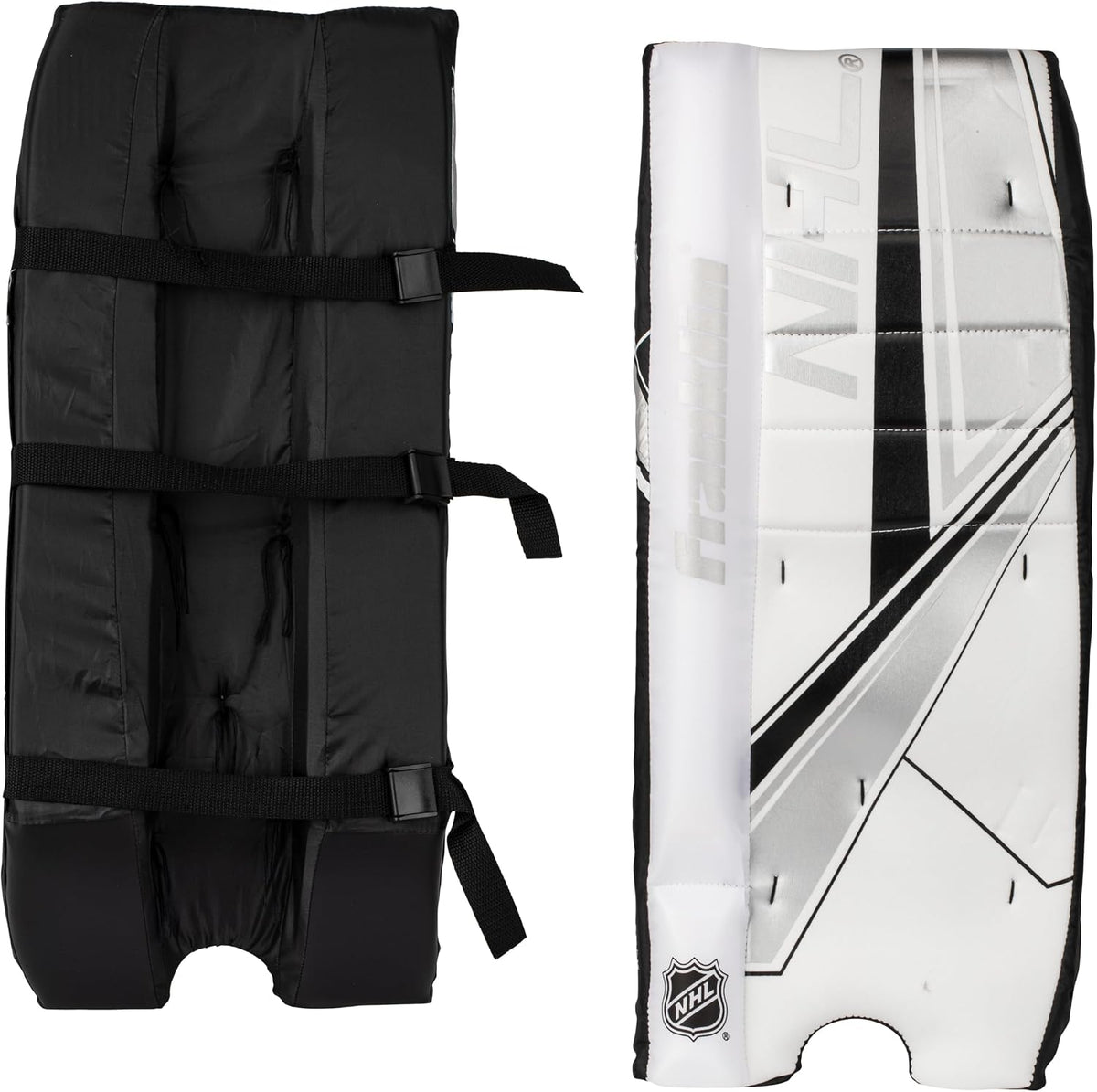 Franklin Sports NHL Kids Street Hockey Goalie Pads Set - Kids Hockey Training Equipment - Includes Block Pad, Catch Glove, and Goalie Pads