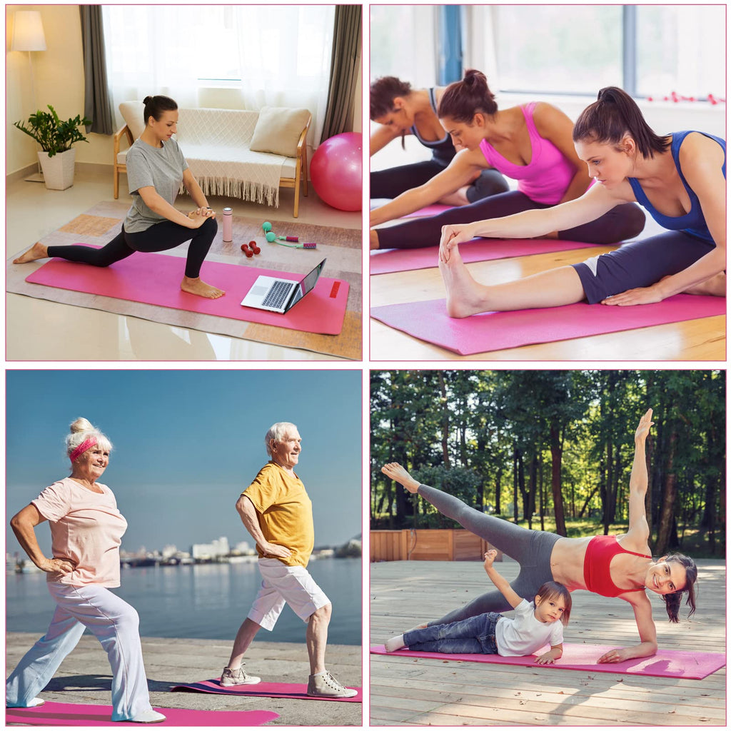 Funtery 3 mm Thin Yoga Mats Bulk, 68 x 24 in