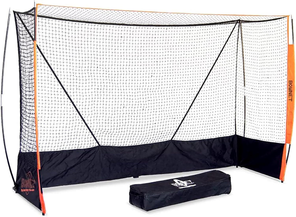 Bownet Field Hockey Goal with Backstop, 12'x7', E.A.S., Roller Bag