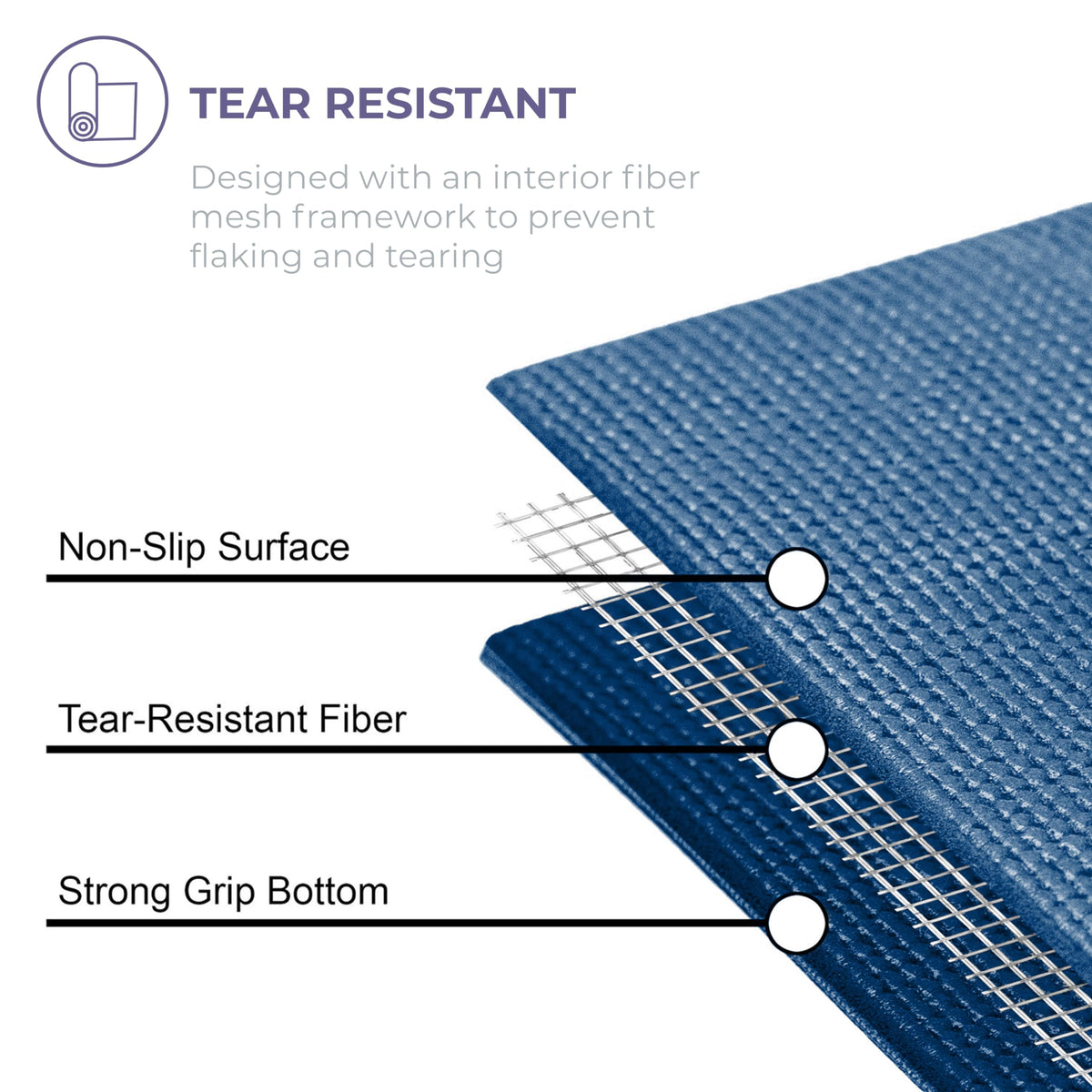Voyage 5mm Studio Yoga Mats, 10 Pack, 72x24in