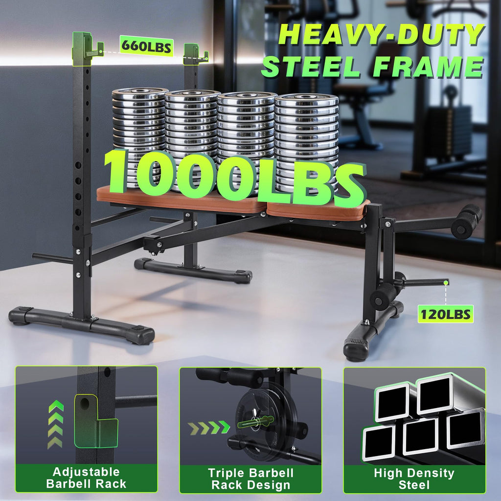 Adjustable Weight Bench for Home Gym 2.2 Inch Thick Pad