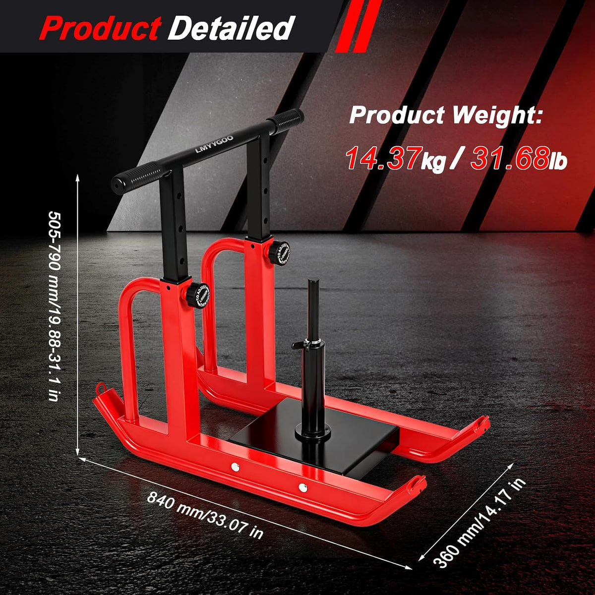 Heavy-Duty Training Sled, 5-Level Height Adjustment, Push/Pull Dual-Use
