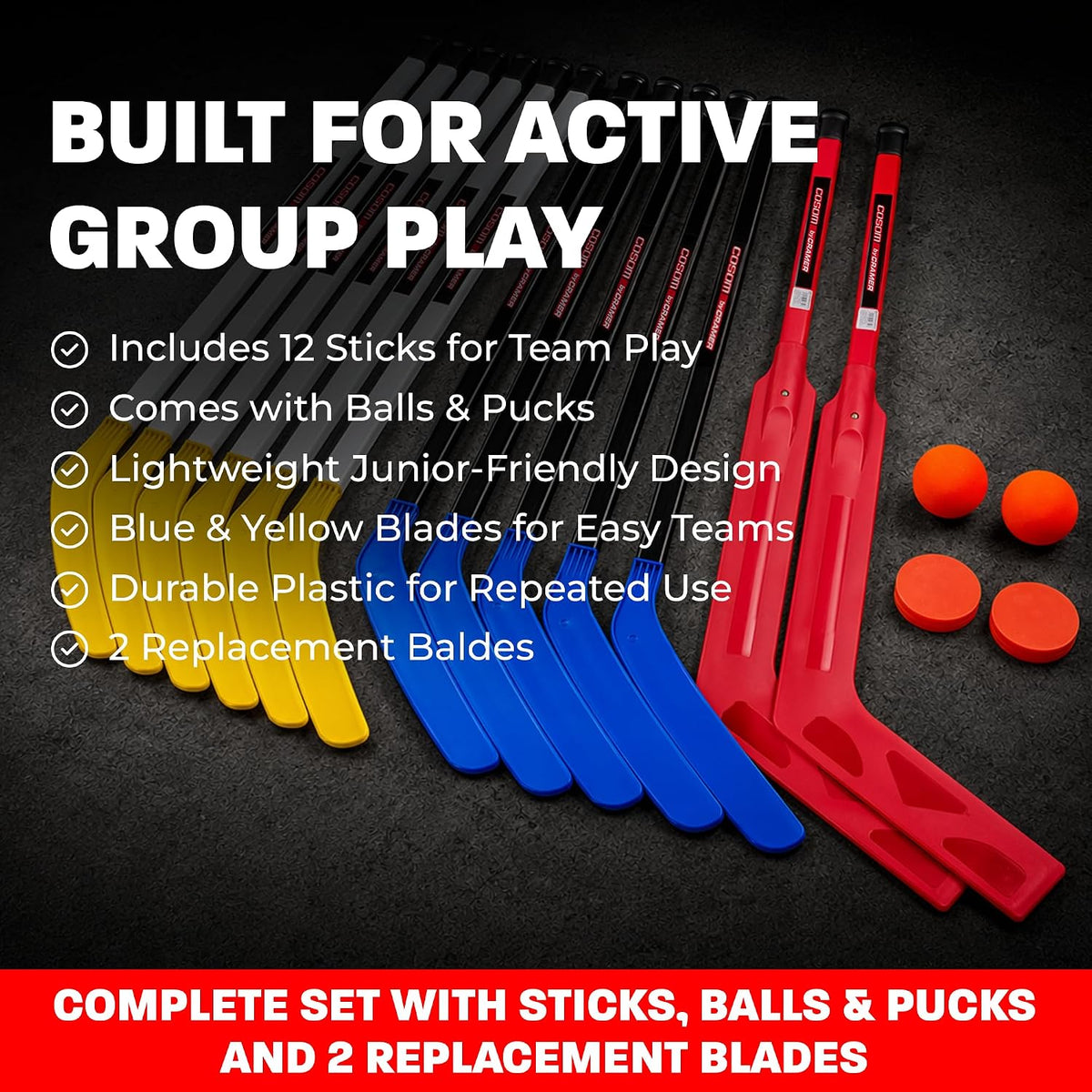 CramerÂ® Junior Floor Hockey 20 Piece Set, Junior Floor Hockey Set