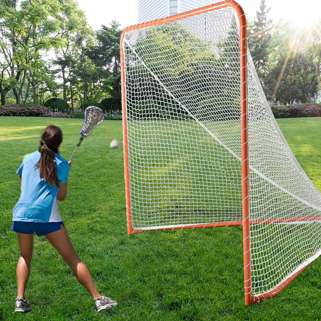 Kapler Portable Lacrosse Goal Net 6x6x7FT Backyard Practice