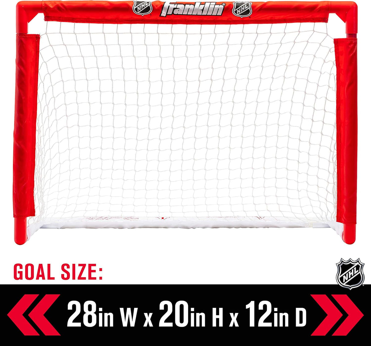Franklin Sports Mini Hockey Rink Set - Half Rink Knee Hockey Goal, Mini Sticks, and Ball Set - Indoor Mini Hockey Rink - Official NHL Licensed