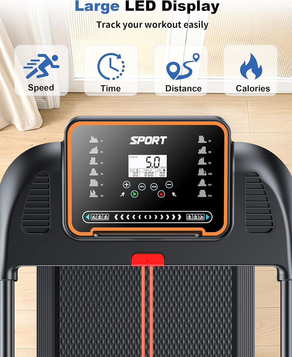 Treadmills for Home Walking Pad - Foldable Treadmill Under Desk with Handle Bar 0.6-6.2 MPH Portable Folding Pads Compact Running Machine Quiet Lightweight