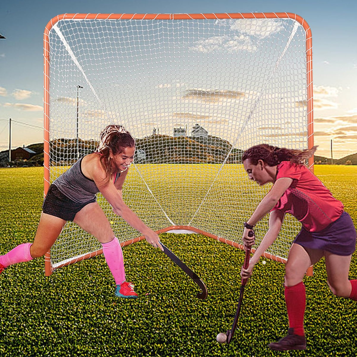 Lacrosse Goal Net - Portable 6x6FT Steel Frame for Practice