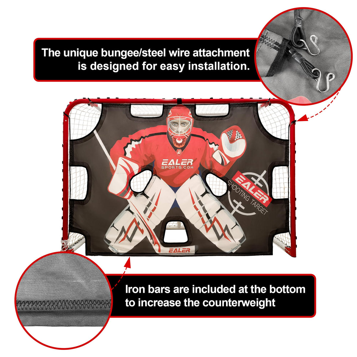 EALER Heavy Duty Hockey Training System â Goals, Backstops & Shooting Practice Nets for Ice & Street Hockey