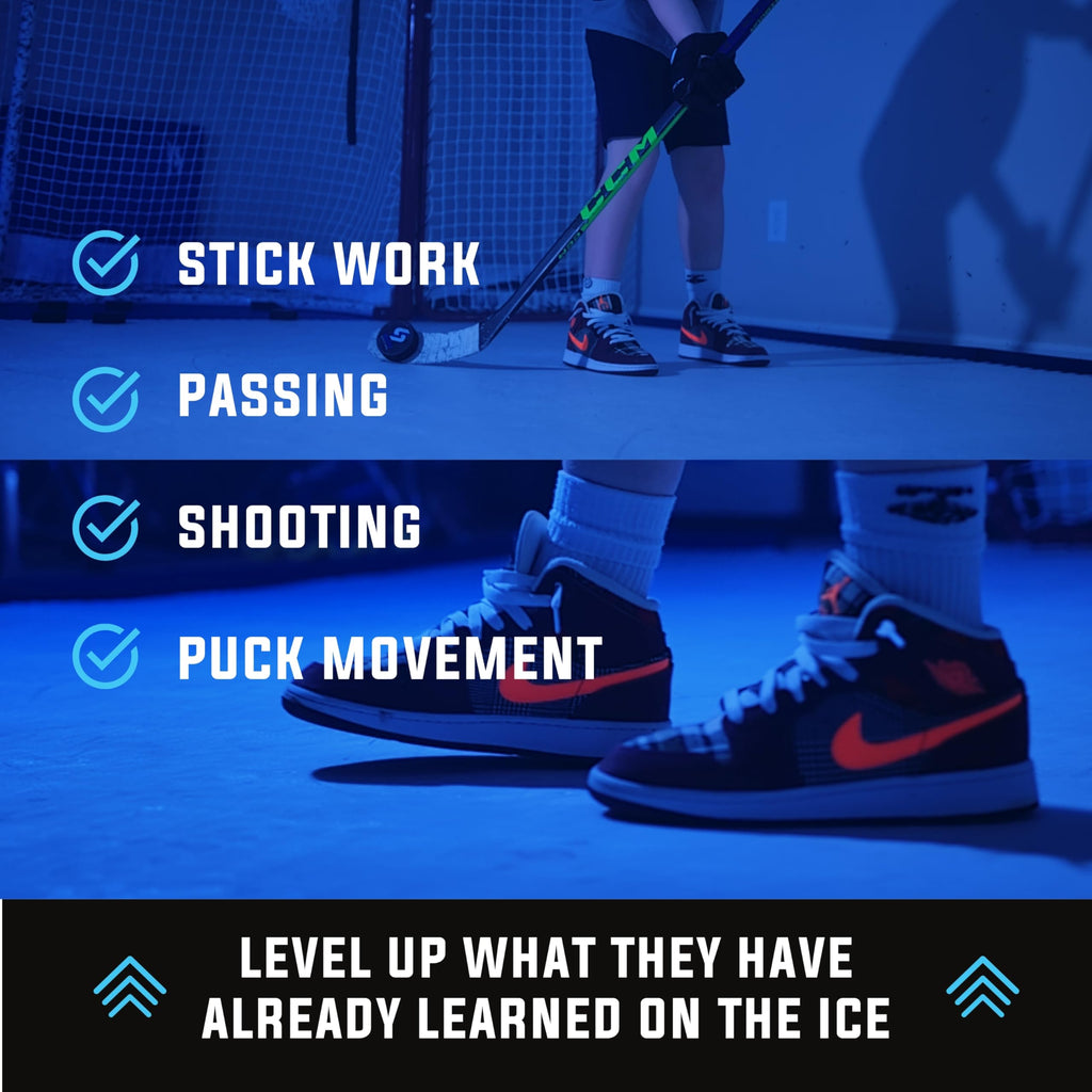 Skate Anytime Precision Dryland Hockey Tiles â Expandable Off-Ice Hockey Training Zones for Stickhandling, Passing & Shooting