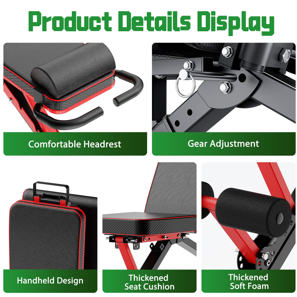 Adjustable Weight Bench for Home Gym, 14-in-1 Foldable Workout Bench