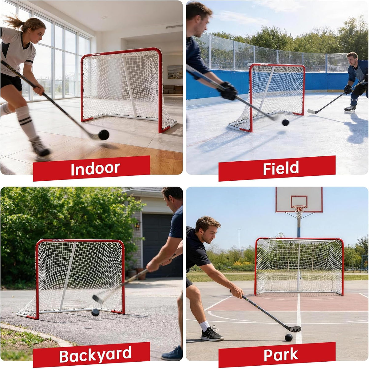 Hockey Goal 54x44, 72x48 Inch - Professional Ice Hockey Net