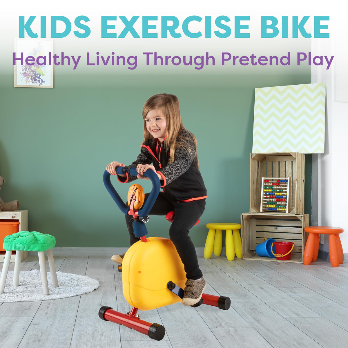 Hey! Play! Kids Exercise Equipment Collection: Strength Training, Cardio, Endurance, and Active Play Essentials - Kids Weight Bench Set