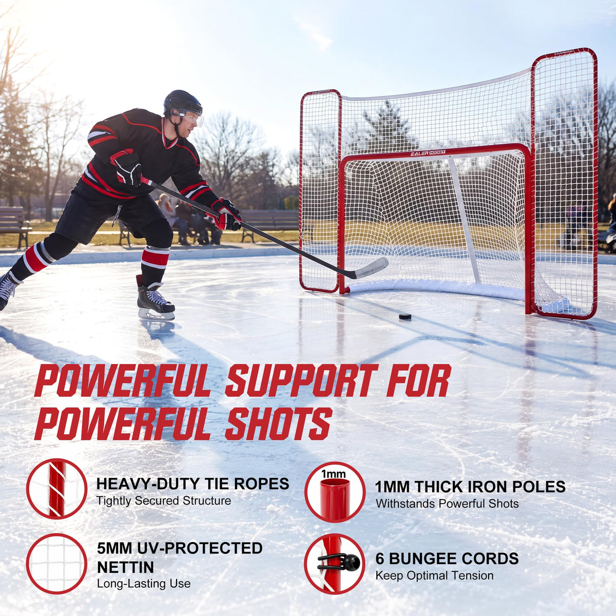 EALER Heavy Duty Hockey Training System â Goals, Backstops & Shooting Practice Nets for Ice & Street Hockey