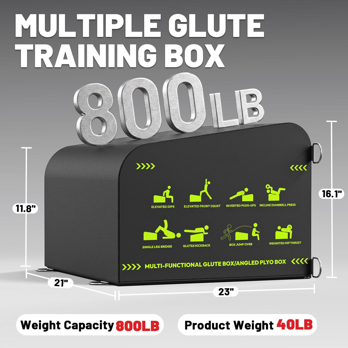 Hip Thrust Box Multifunctional Angled Glute Box for Hip Strength Ab Workout
