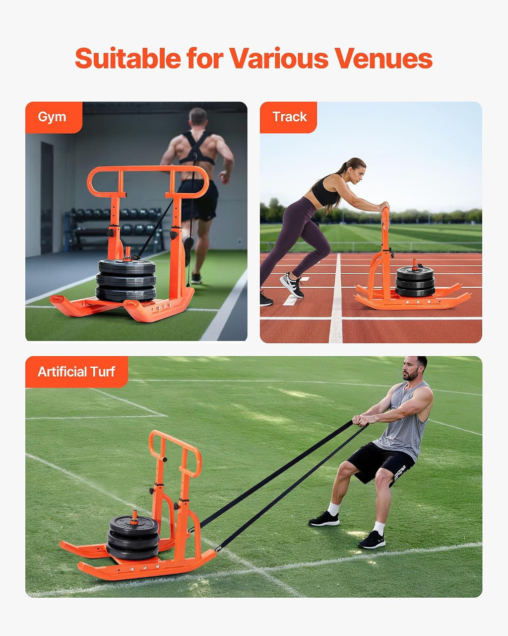 VEVOR Weight Sled,Workout Sled for Push-Pull Running & Strength Training
