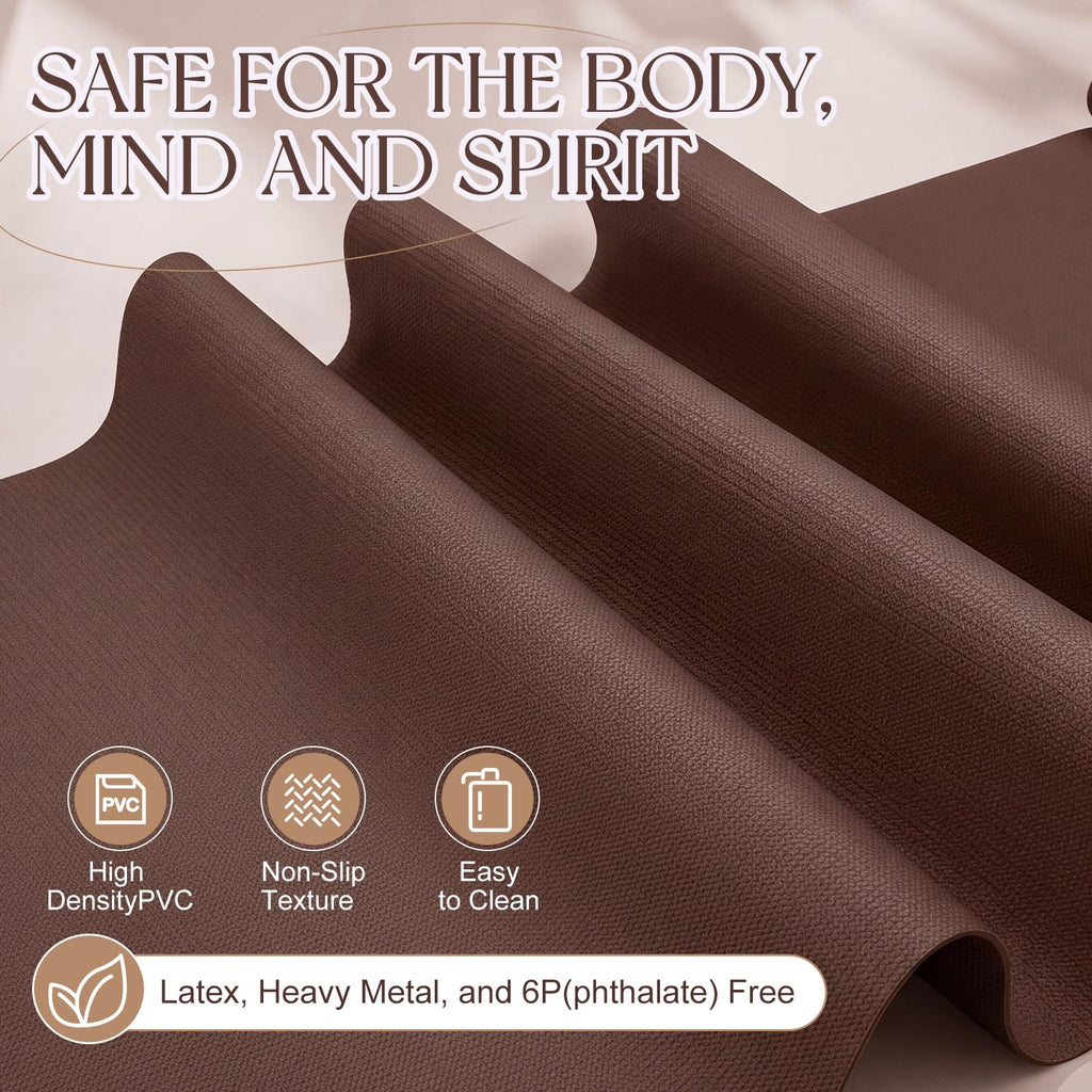 Funtery 3 mm Thin Yoga Mats Bulk, 68 x 24 in