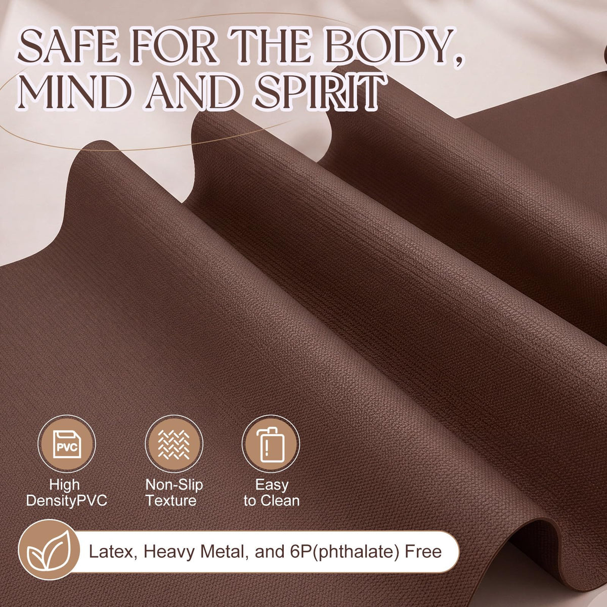 Funtery 3 mm Thin Yoga Mats Bulk, 68 x 24 in