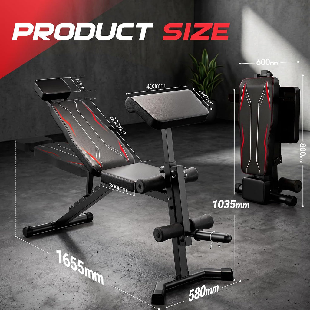 ANCHEER Adjustable Weight Bench with Leg Extension and Leg Curl