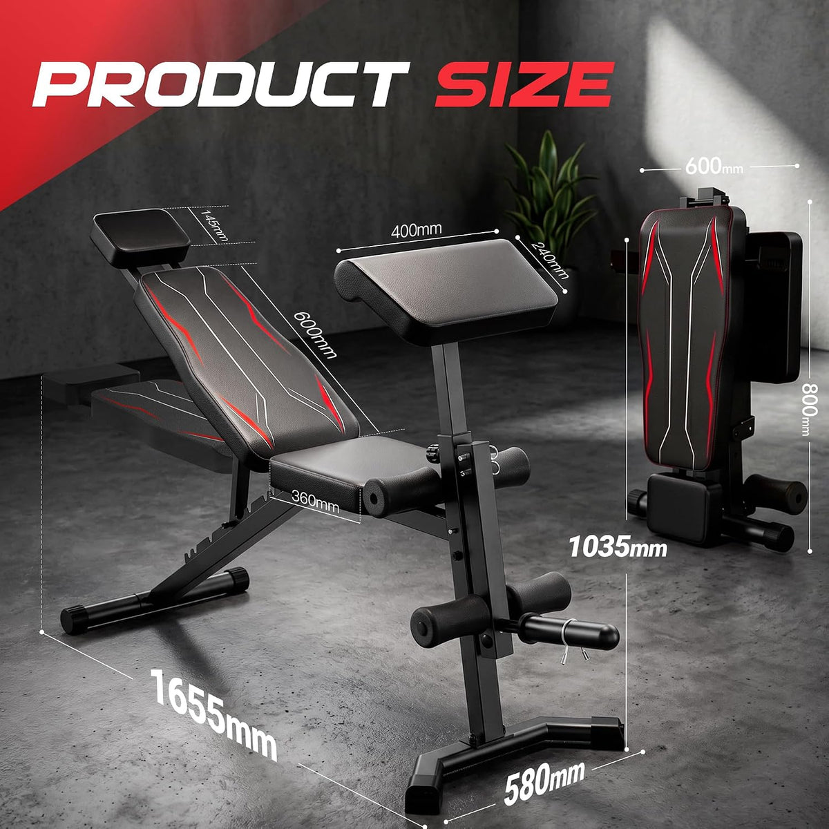 ANCHEER Adjustable Weight Bench with Leg Extension and Leg Curl