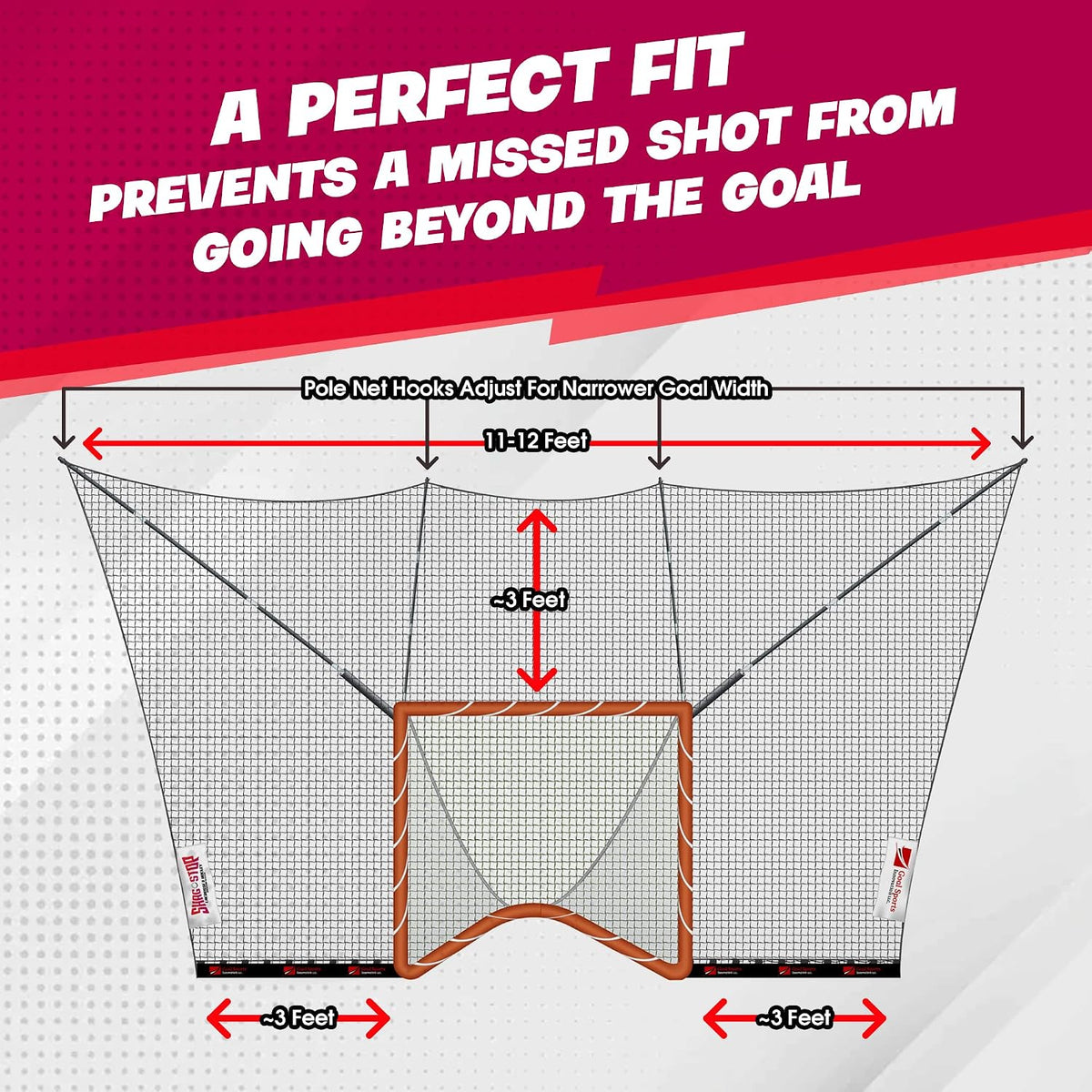 Shag Stop Lacrosse Backstop Net for Backyard, Strong Lacrosse Goal Backstop
