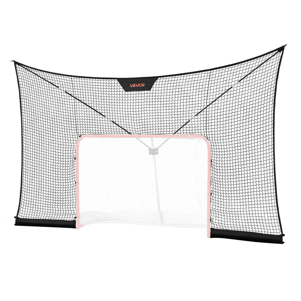 VEVOR Hockey Goal Goal and Backstop Net Set, 12x7 ft Durable Hockey Net with Extended Coverage, Lightweight Portable Complete Training Accessory Set, Easy Assembly, for Youth and Adults