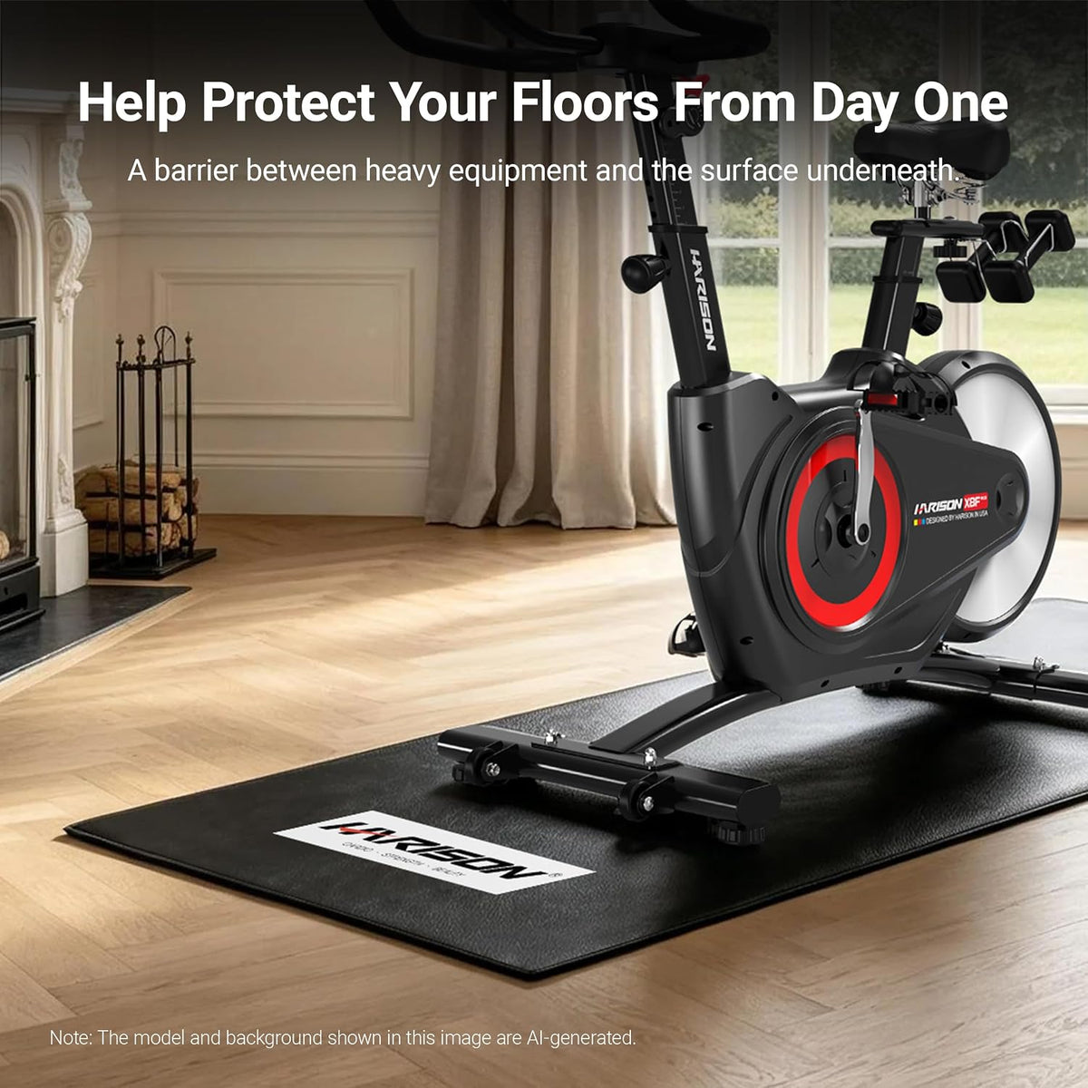 HARISON Exercise Equipment Mat for Treadmills, Bikes and Rowing Machines