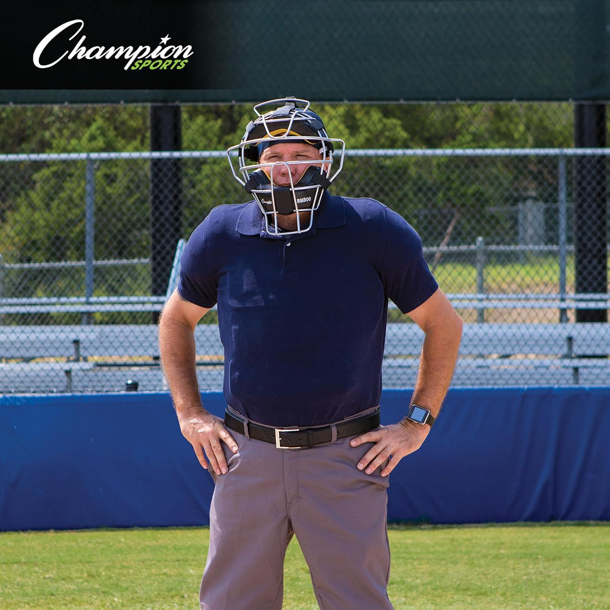 Champion Sports 17" Outside Plastic Shield Pro Model Umpire Chest Protector - Soft Foam Padded Chest Protector - Adult