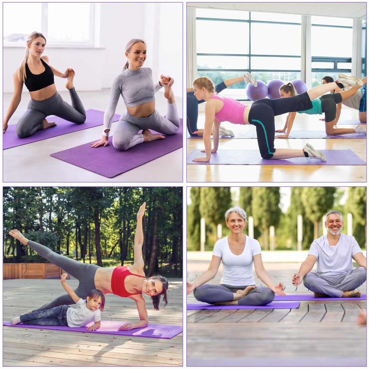 Funtery 3 mm Thin Yoga Mats Bulk, 68 x 24 in